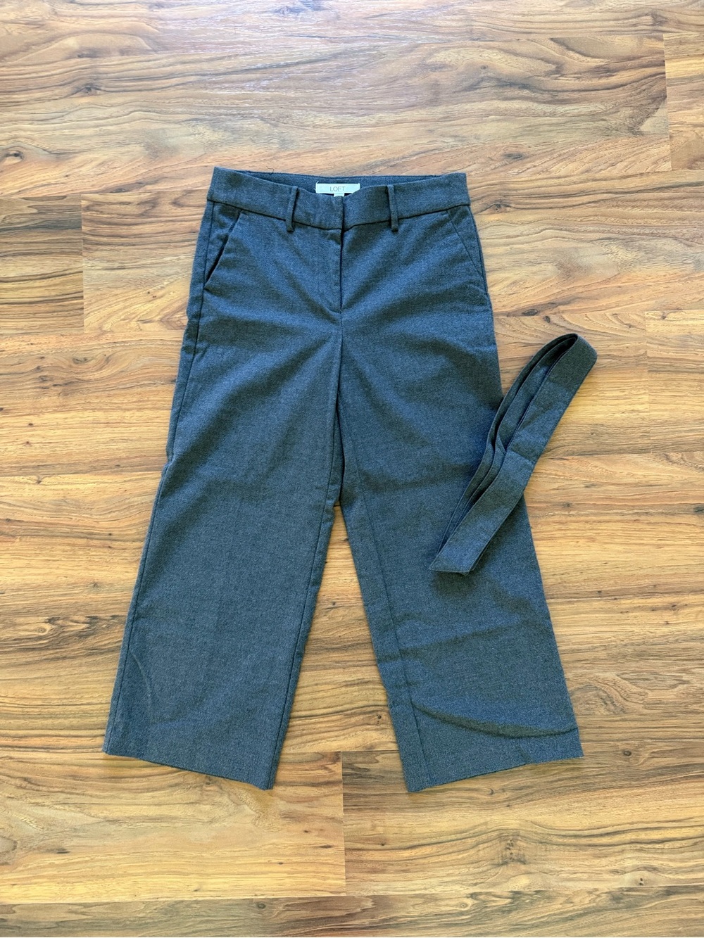 Grey Loft Trousers With Belt